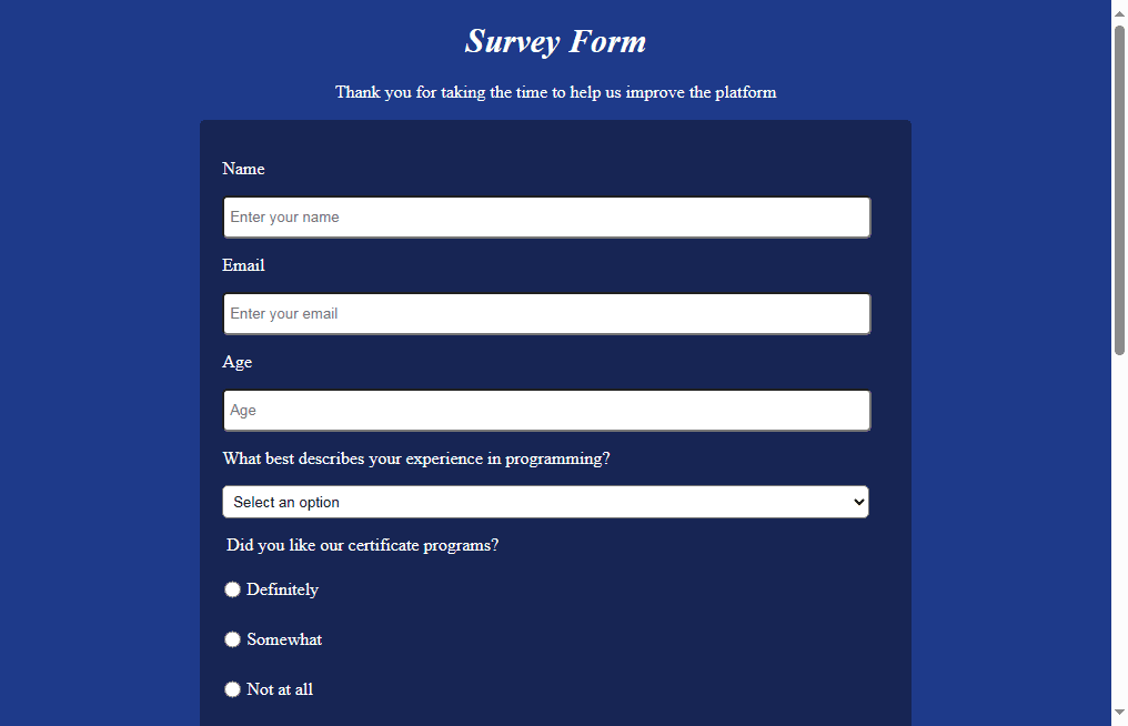 Survey Form